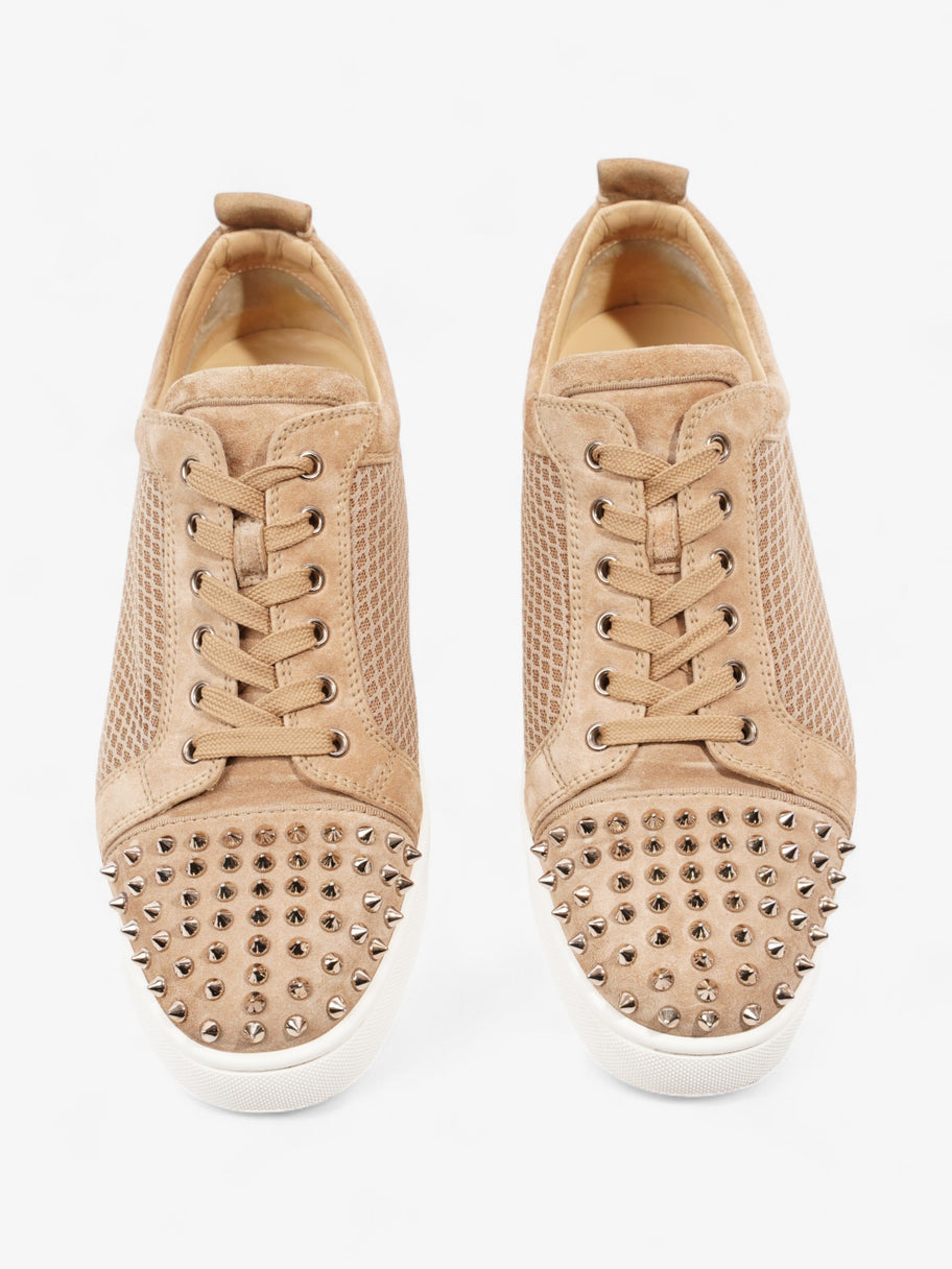 Christian Louboutin Louis Junior Spikes Flat Beige Suede EU 44 UK 10 Image 8