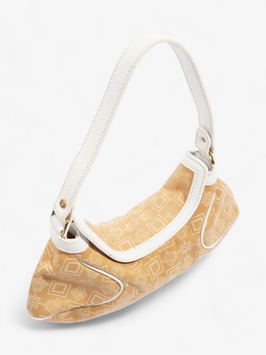 Versace Medusa Head Bag Mustard Yellow / White Canvas Image 6