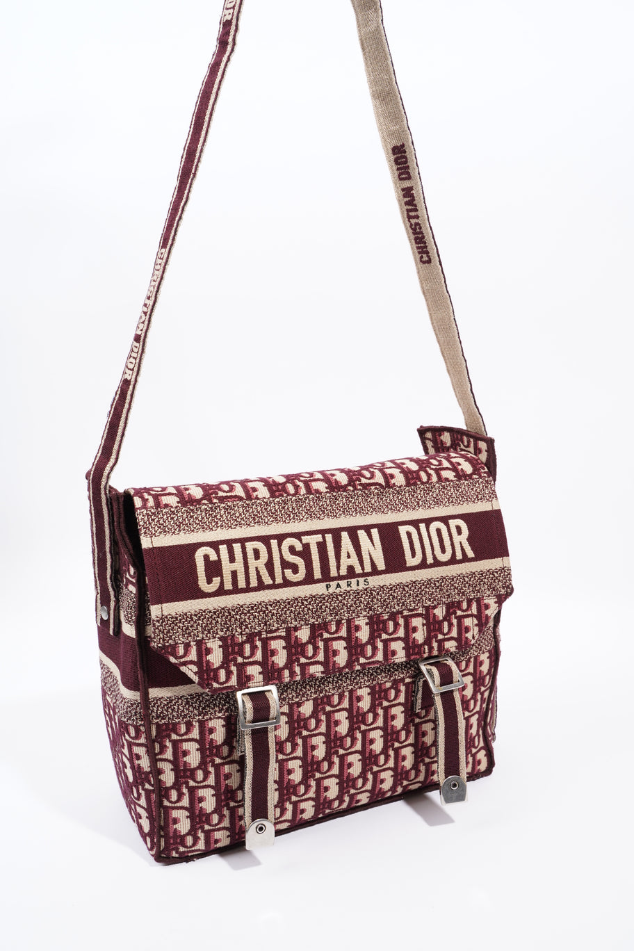 Christian Dior Diorcamp Messenger Burgundy Dior Oblique Canvas Medium Image 14