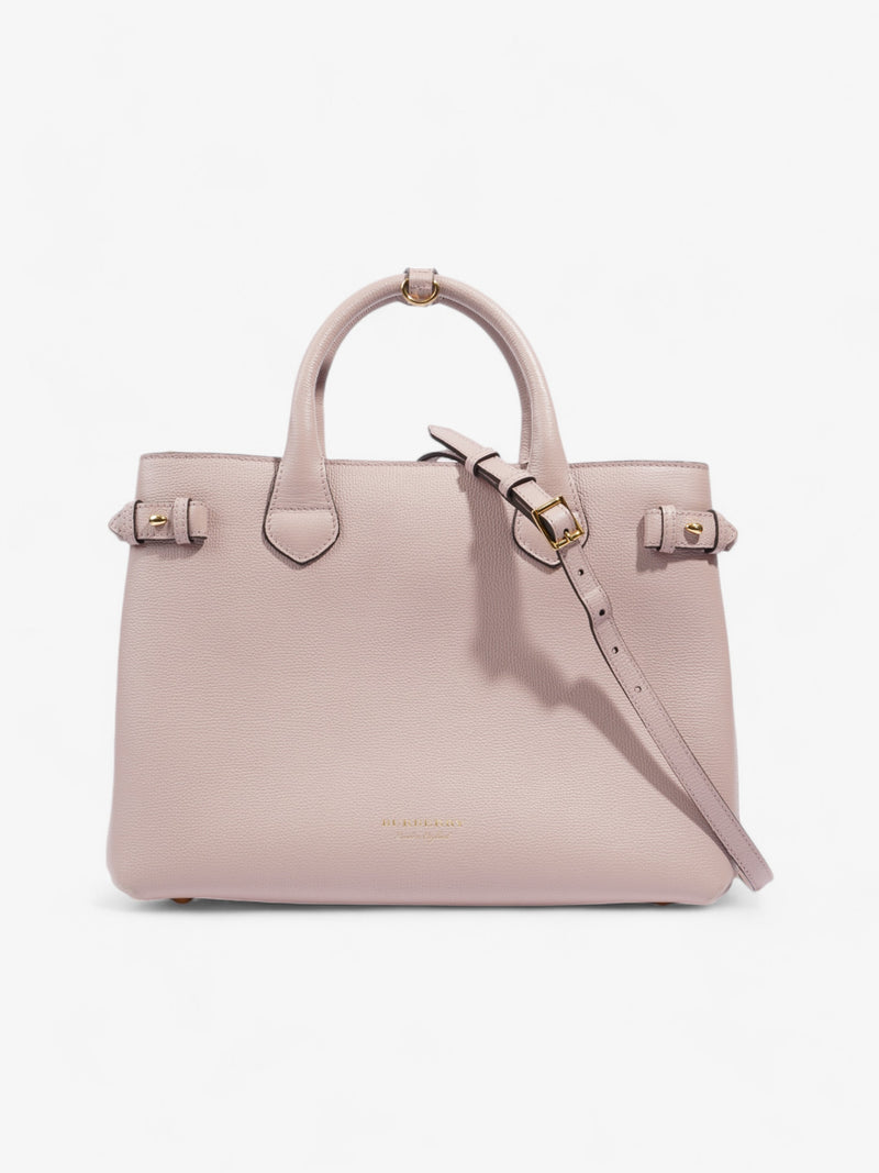  Burberry Banner Bag Pale Orchid / House Check Calfskin Leather Medium