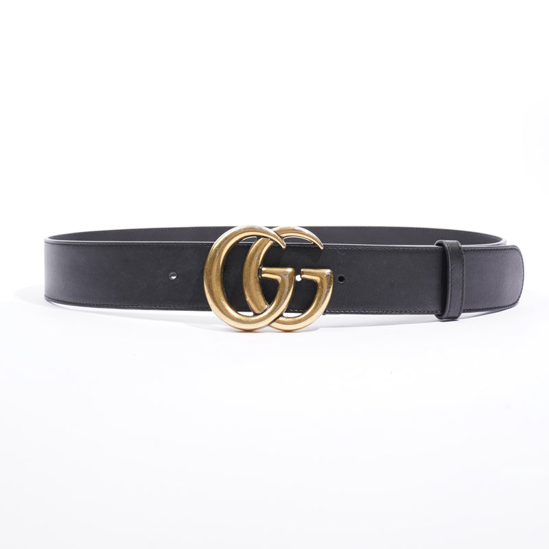  GG Marmont 2015 Re-Edition Wide Belt  Black Leather 85cm / 34