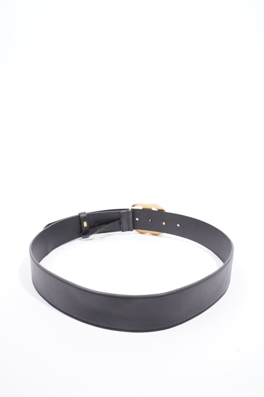 GG Marmont 2015 Re-Edition Wide Belt  Black Leather 85cm / 34