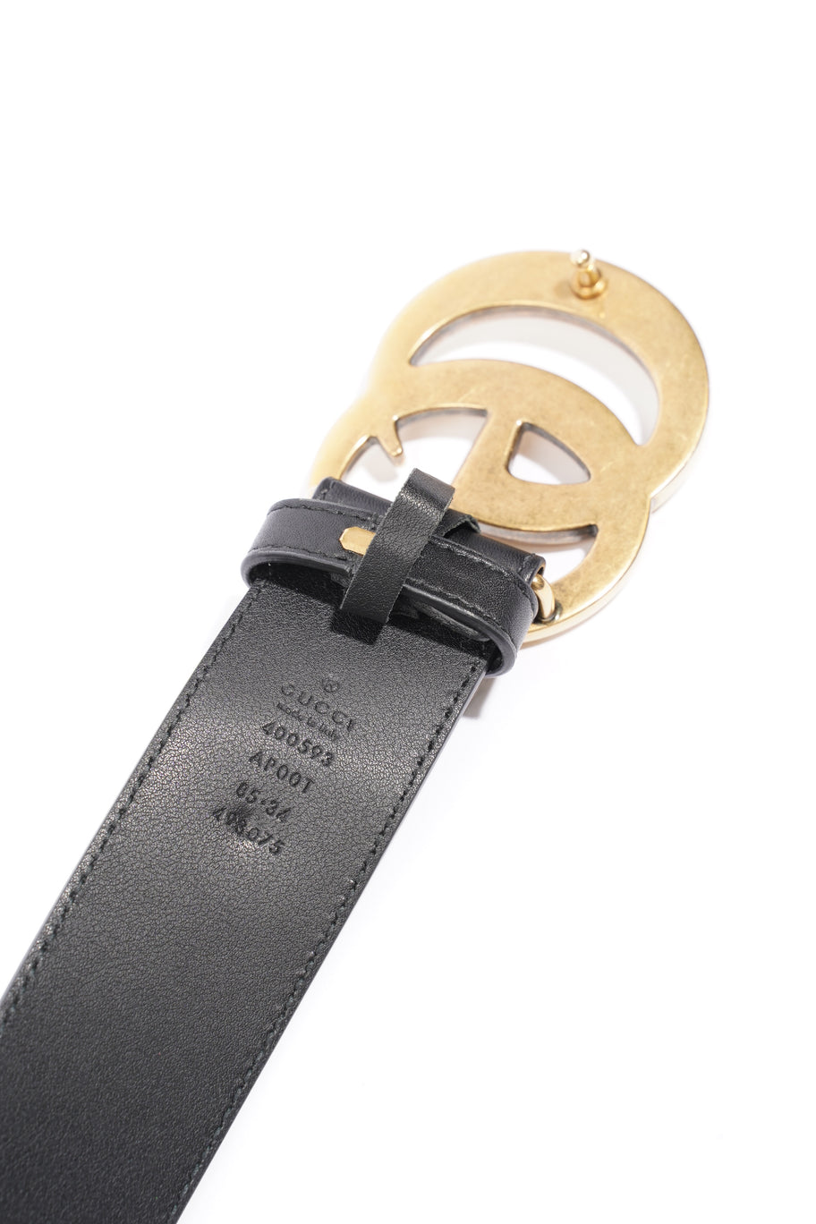 GG Marmont 2015 Re-Edition Wide Belt  Black Leather 85cm / 34