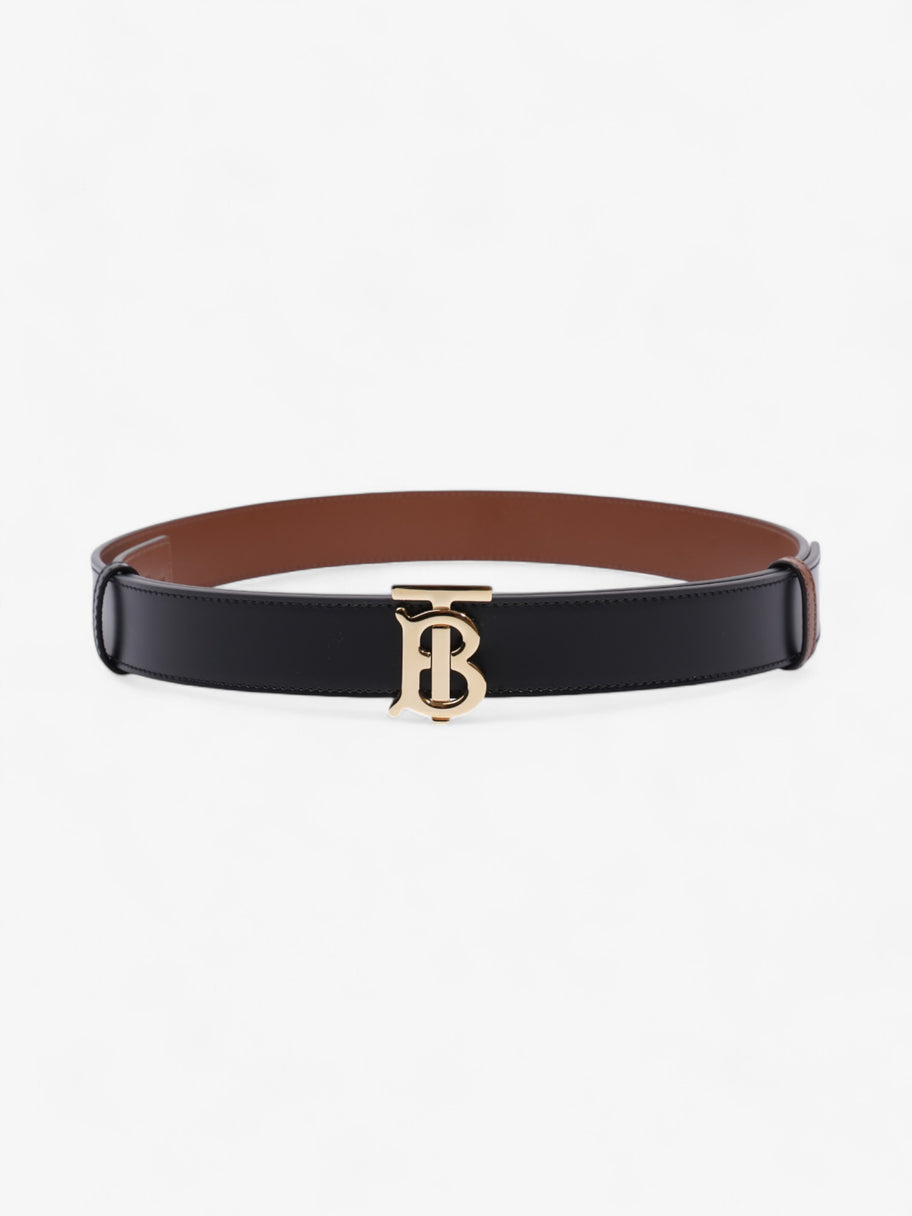 Burberry TB Reversible Belt Black / Brown / Gold Leather Medium - 121cm Image 1