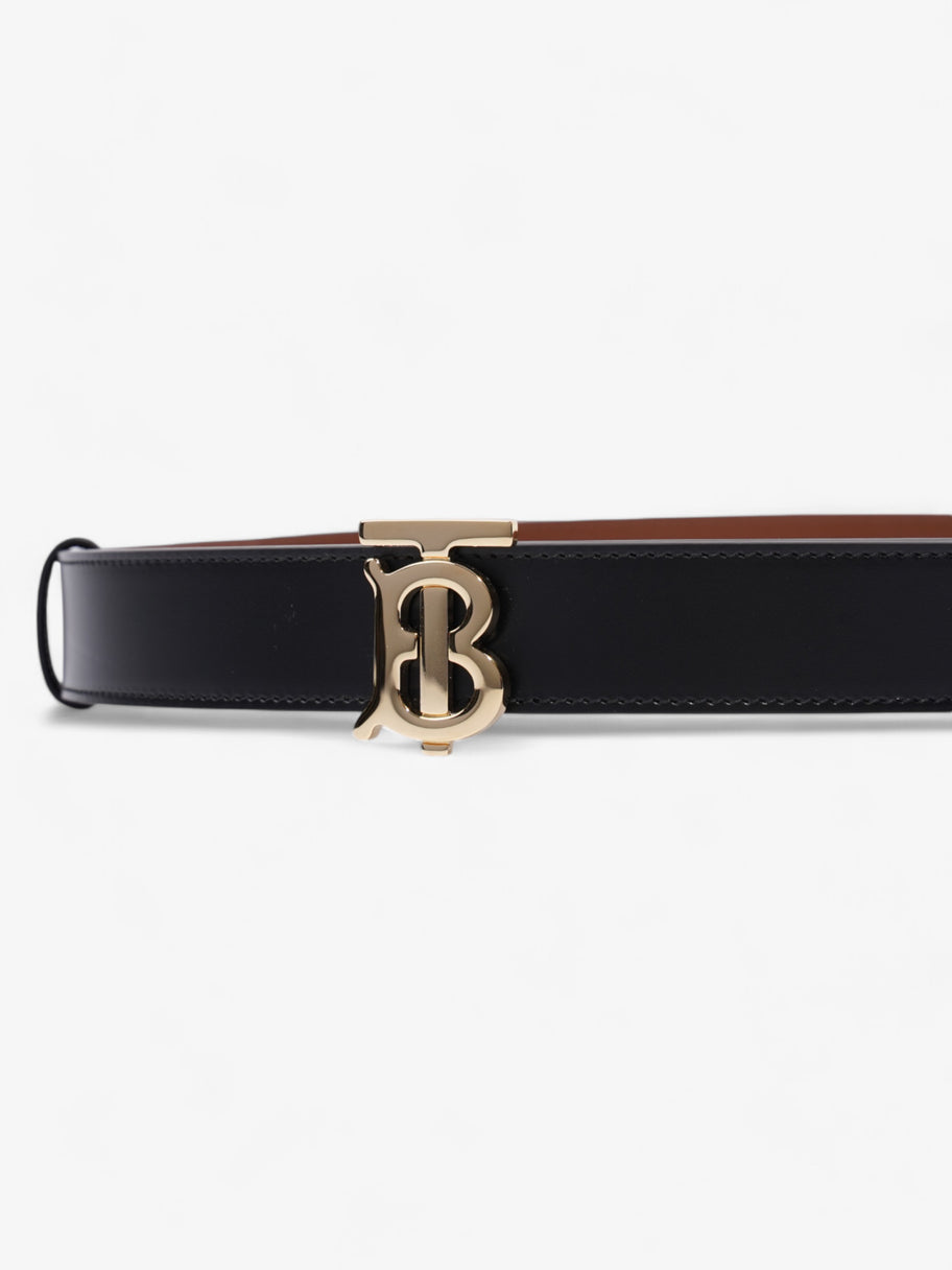 Burberry TB Reversible Belt Black / Brown / Gold Leather Medium - 121cm Image 2