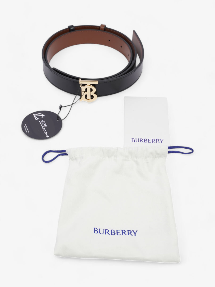 Burberry TB Reversible Belt Black / Brown / Gold Leather Medium - 121cm Image 7