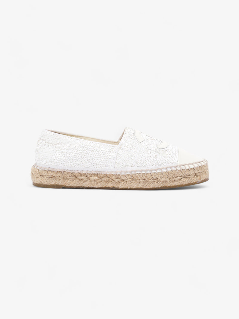  CC Sequin Espadrilles White Sequin EU 37 UK 4