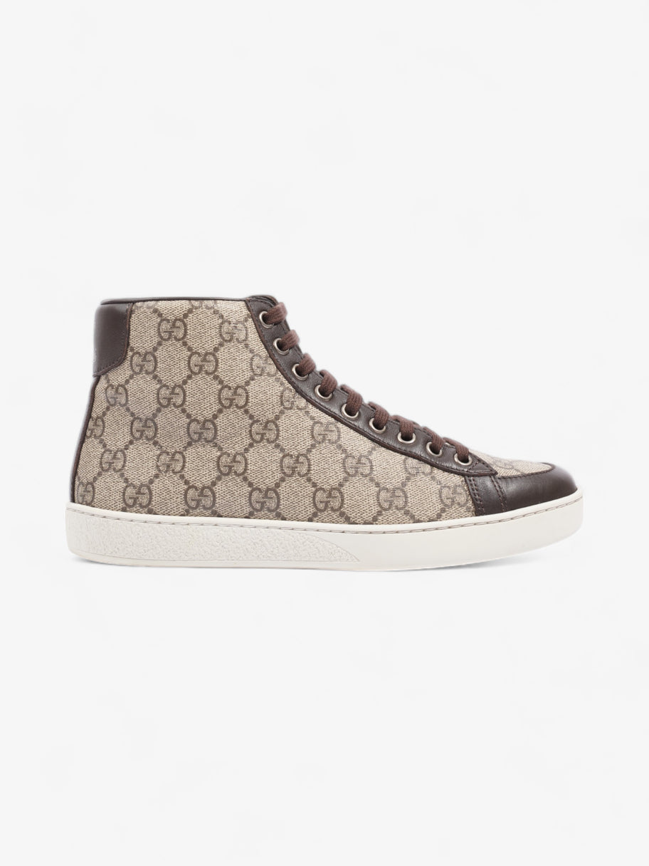 Gucci High Top Sneakers Beige And Ebony GG Supreme / Brown Coated Canvas EU 37 UK 4 Image 1