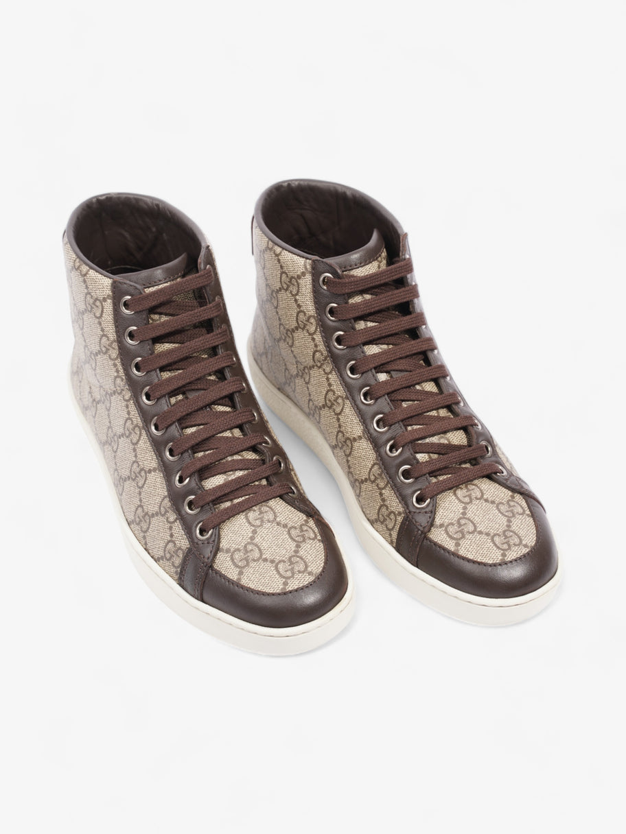 Gucci High Top Sneakers Beige And Ebony GG Supreme / Brown Coated Canvas EU 37 UK 4 Image 8