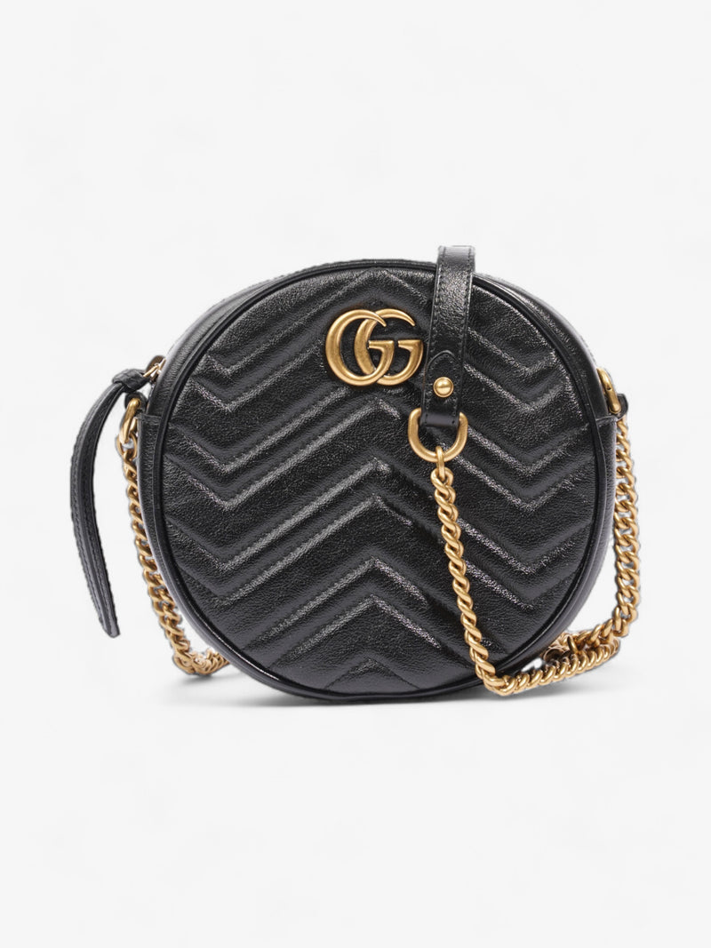  Gucci Marmont Round Bag Black Matelasse Leather