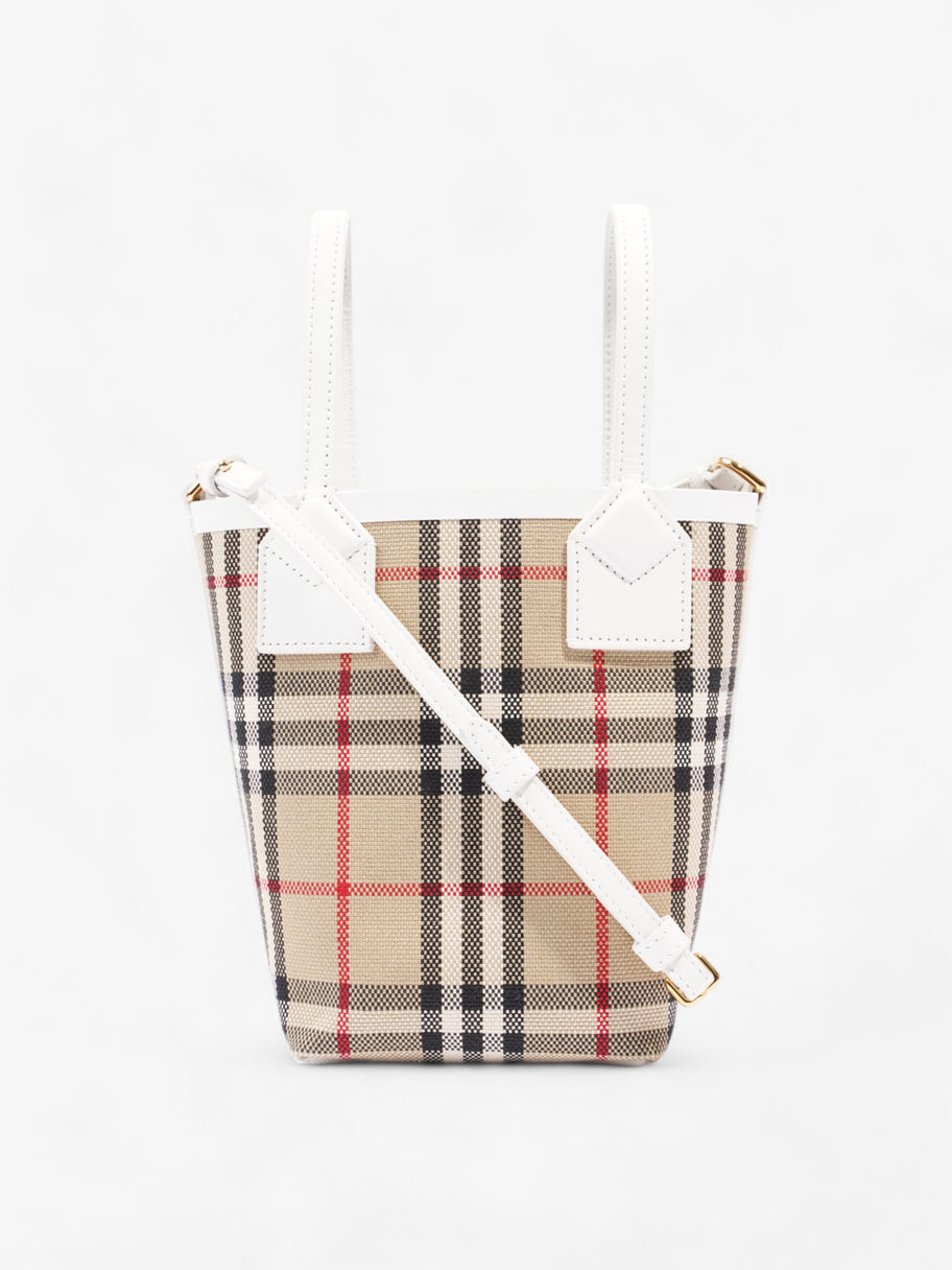 Burberry London Tote Archive Beige / White Cotton Mini Image 1