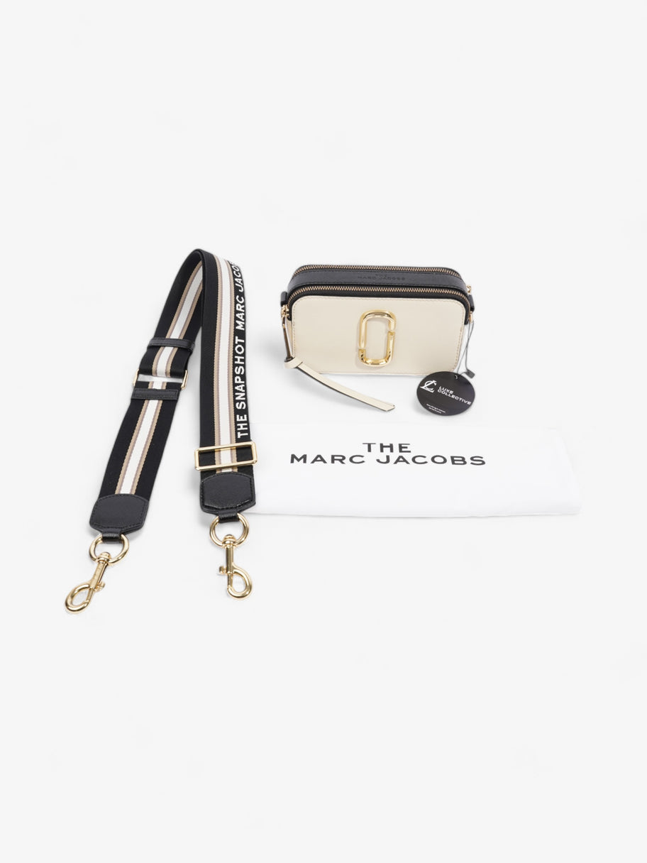 Marc Jacobs The Snapshot Bag Cream / Black Leather Image 9