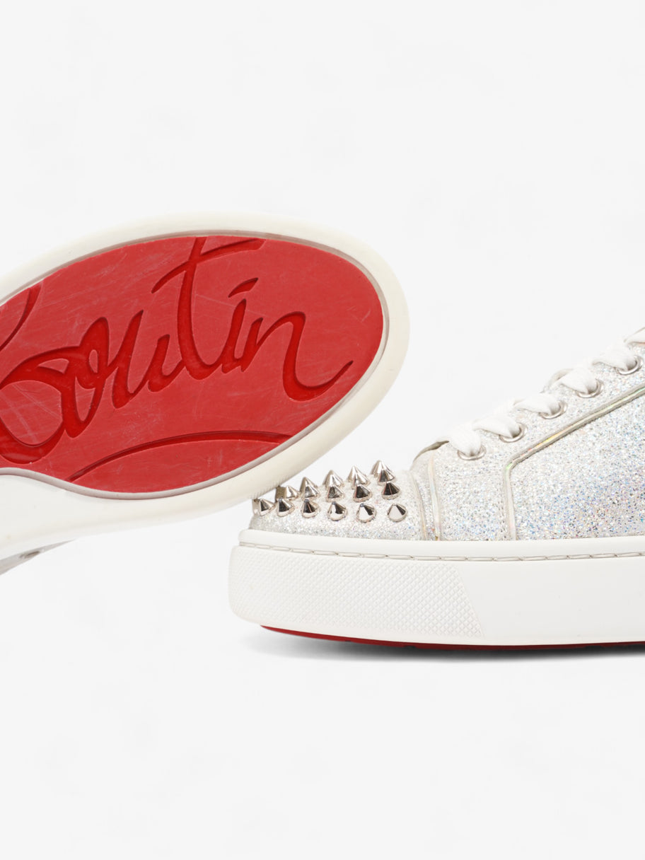 Christian Louboutin Vieira Spikes Sneakers Silver Leather EU 38 UK 5 Image 9