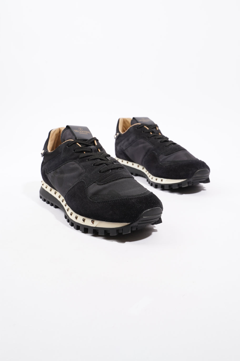 Valentino Rockstud Sneakers  Black Suede EU 41 UK 8 Image 2