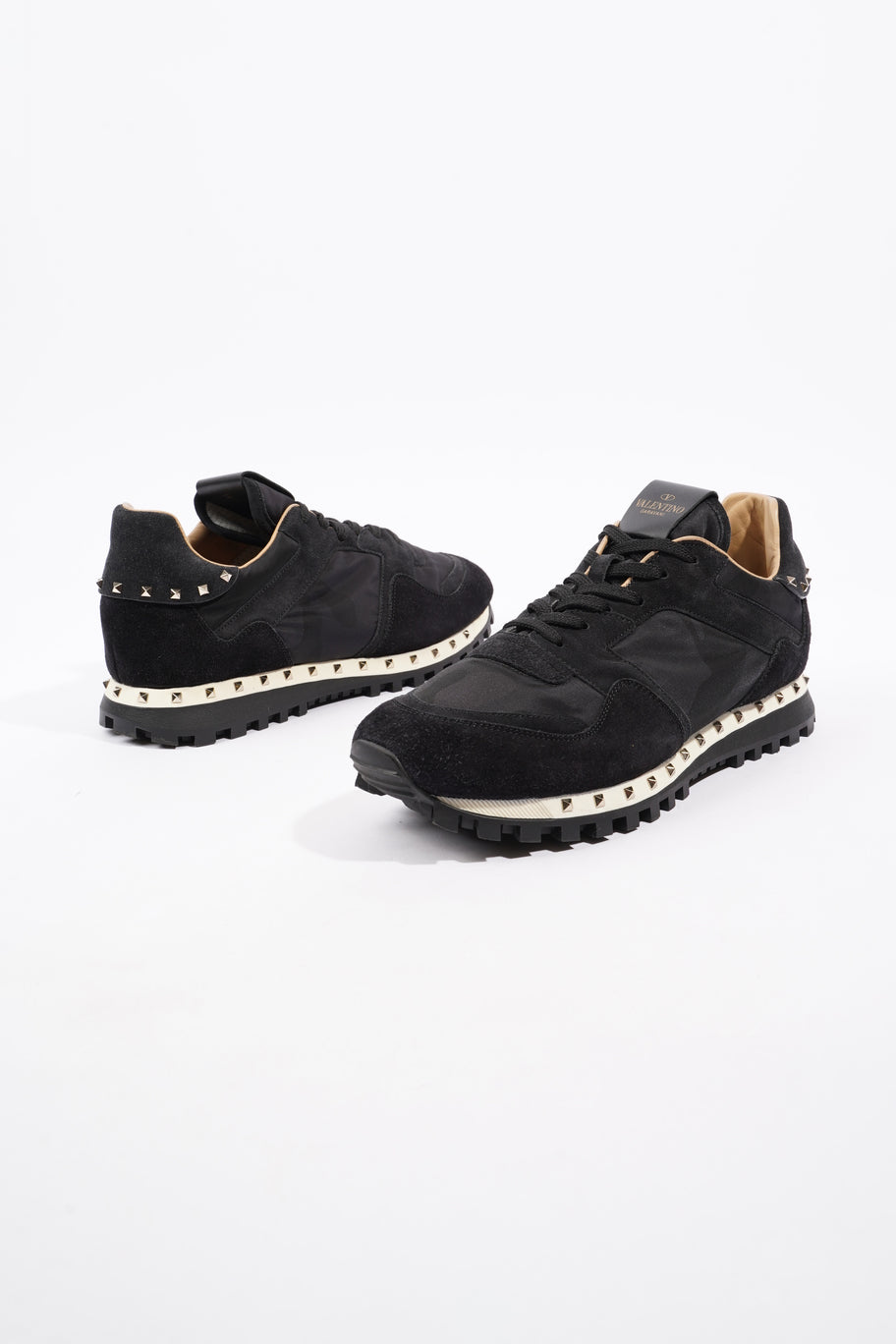 Valentino Rockstud Sneakers  Black Suede EU 41 UK 8 Image 9