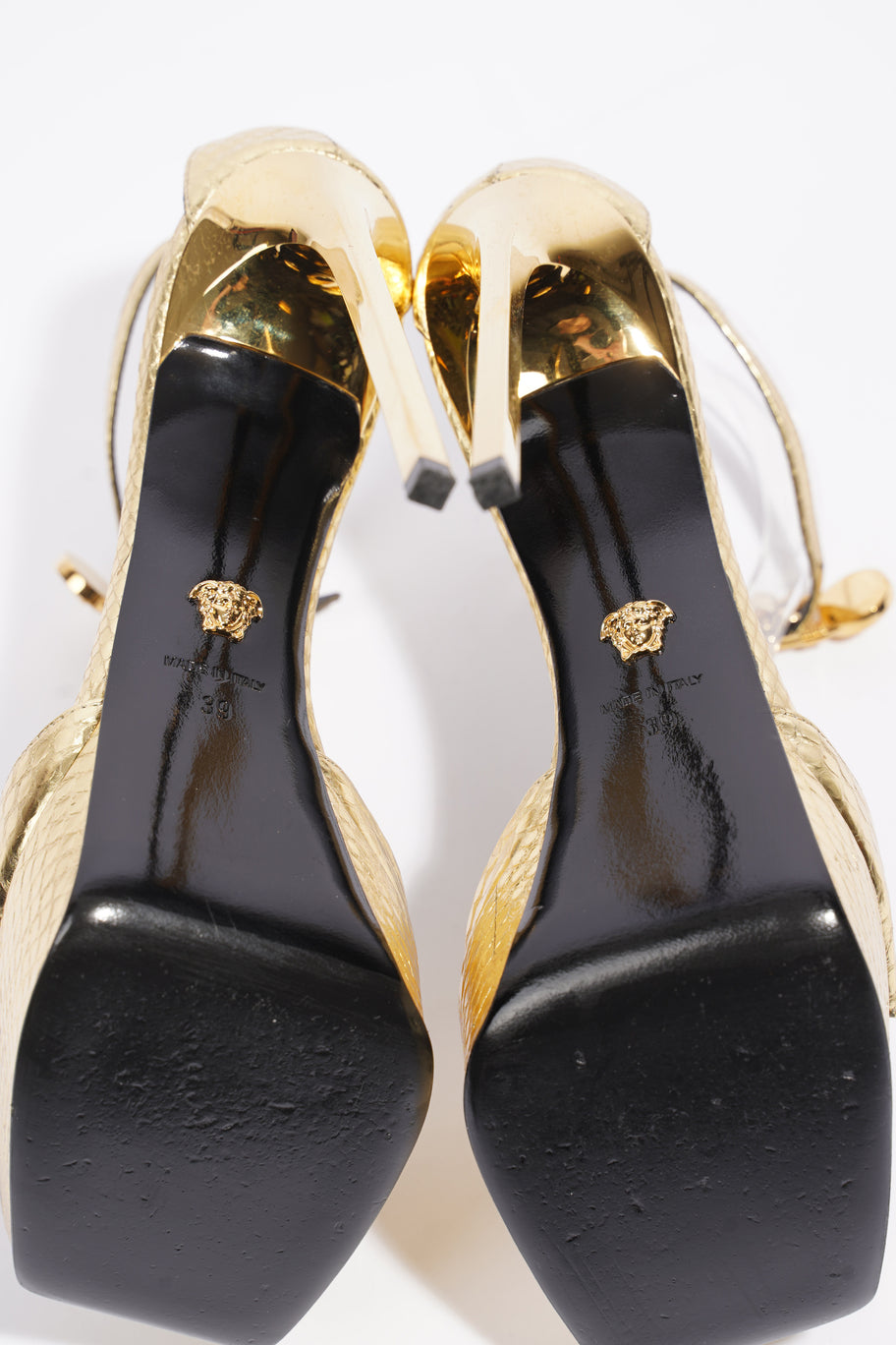 Platform Heels 140 Gold Leather EU 39 UK 6 Image 8