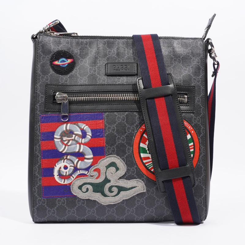  Gucci Night Courrier messenger bag Black GG Supreme Coated Canvas