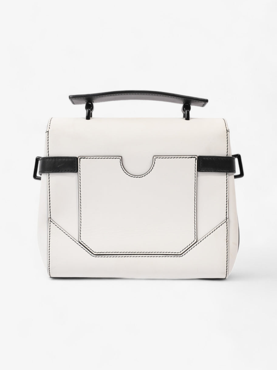 Balmain BB Logo Flap Over White / Black Leather Image 4