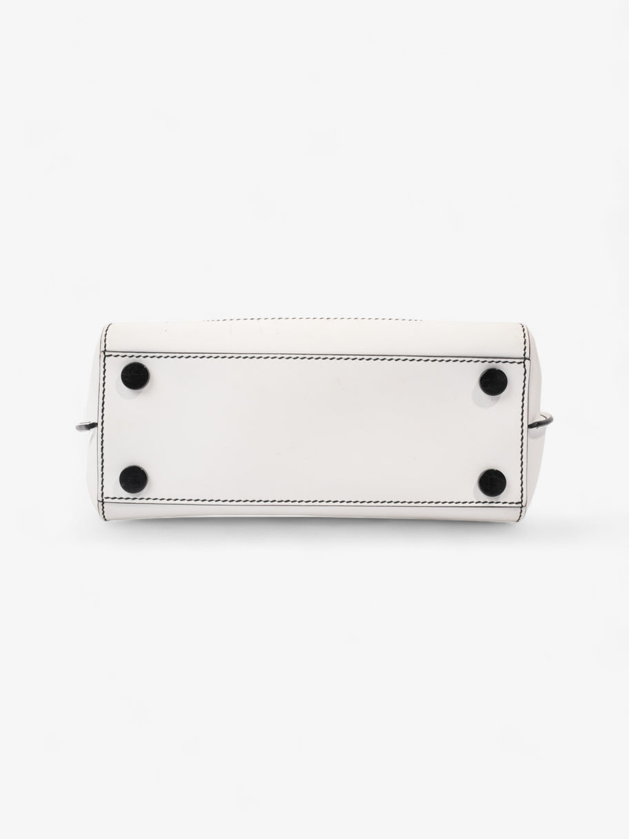 Balmain BB Logo Flap Over White / Black Leather Image 6