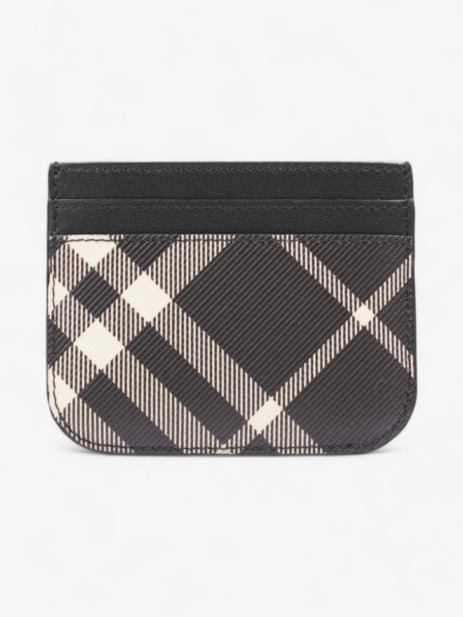 Burberry Check Card Case Black Canvas Image 1