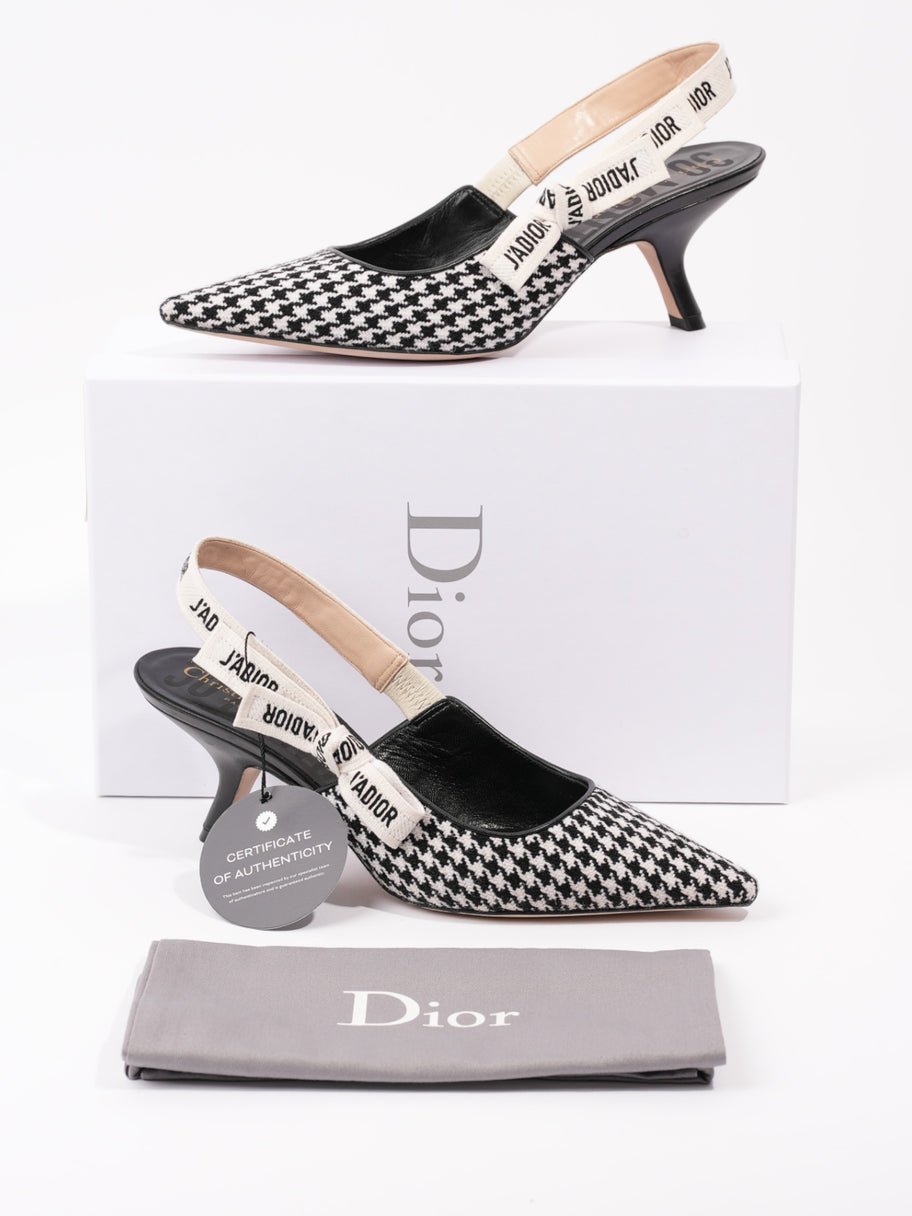 Christian Dior J'ADIOR Slingback Pumps 65 Black / White Tweed EU 40 UK 7 Image 10