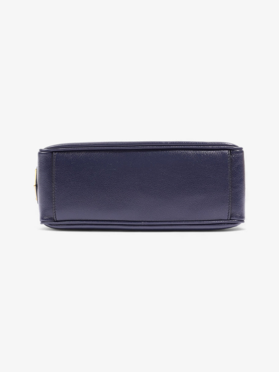 Prada Logo Embossed Navy Leather Image 6