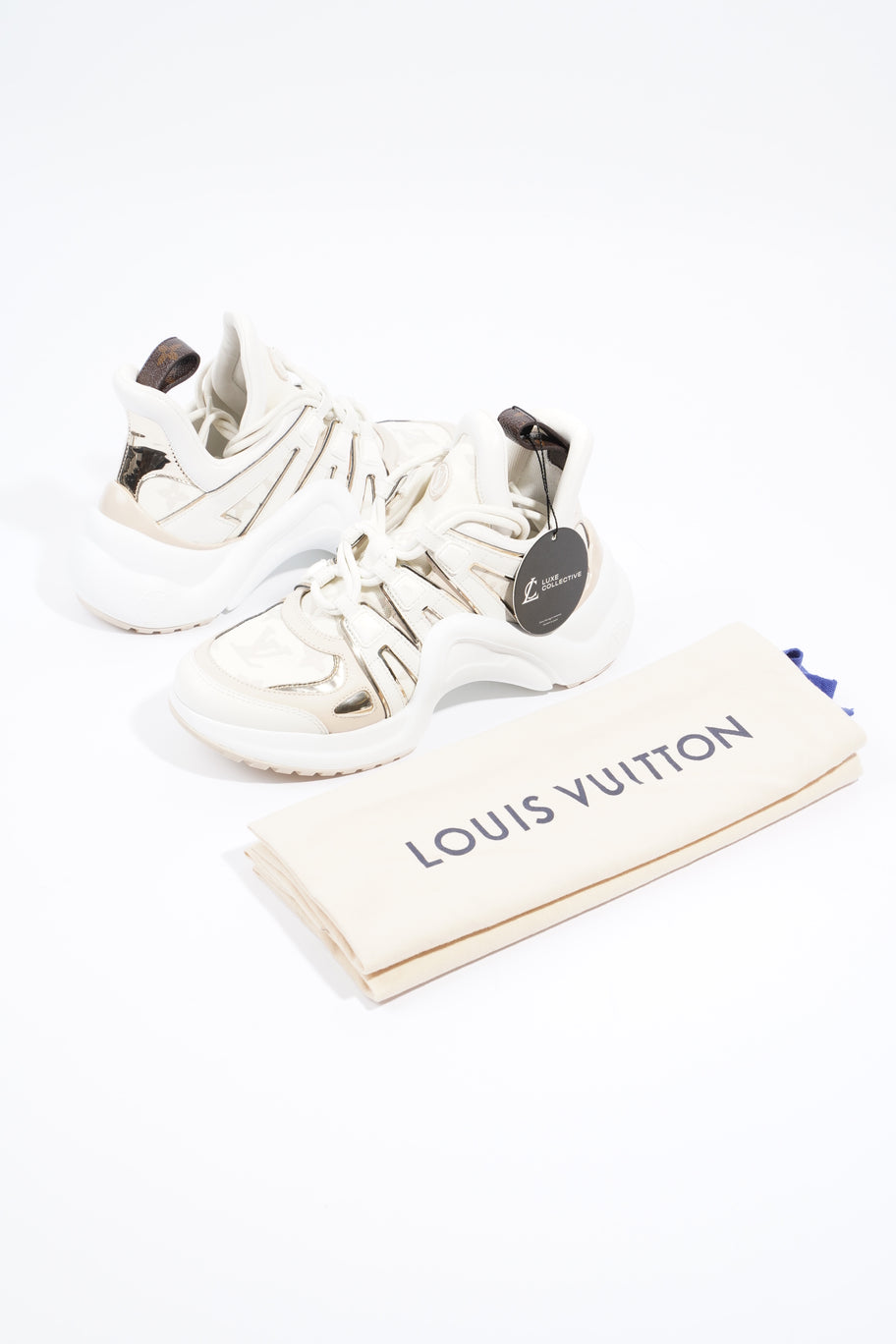 Louis Vuitton Archlight Sneakers White / Gold / Beige Leather EU 37 UK 4 Image 10