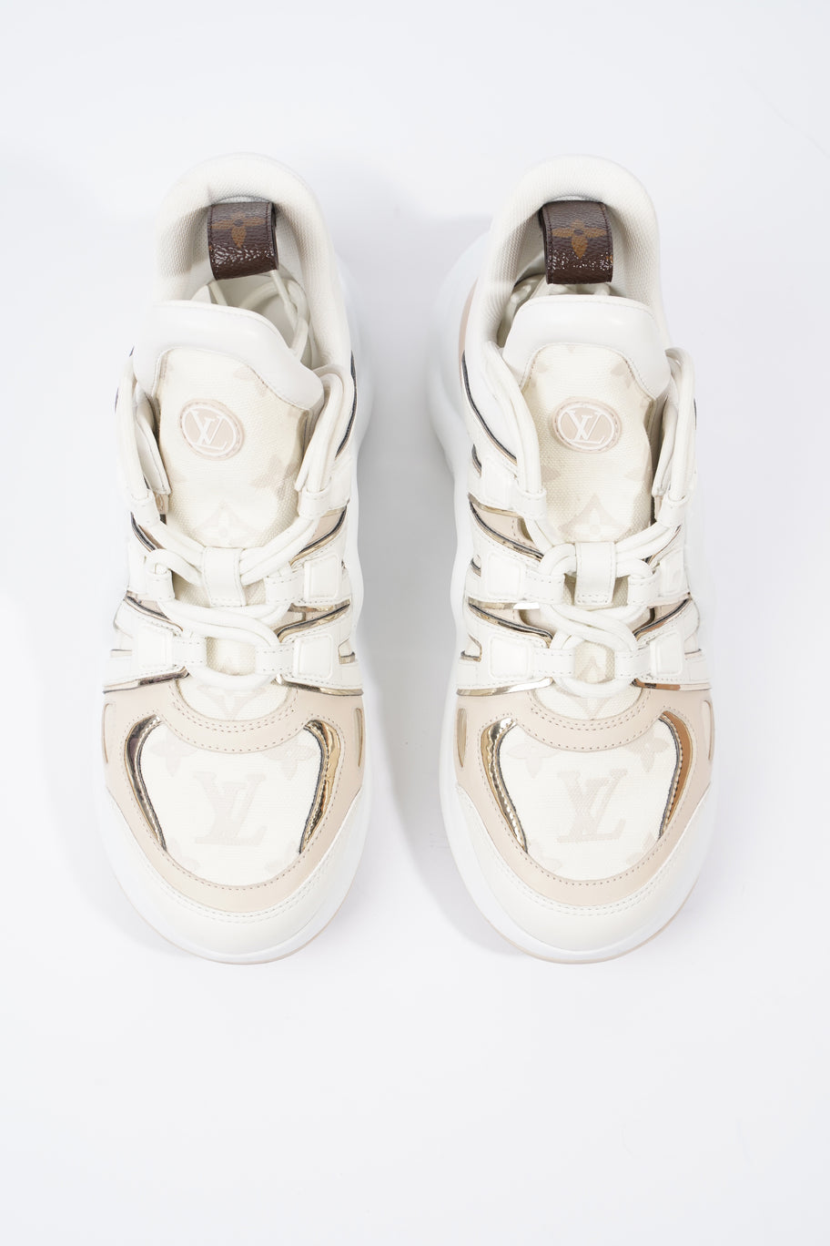 Louis Vuitton Archlight Sneakers White / Gold / Beige Leather EU 37 UK 4 Image 9