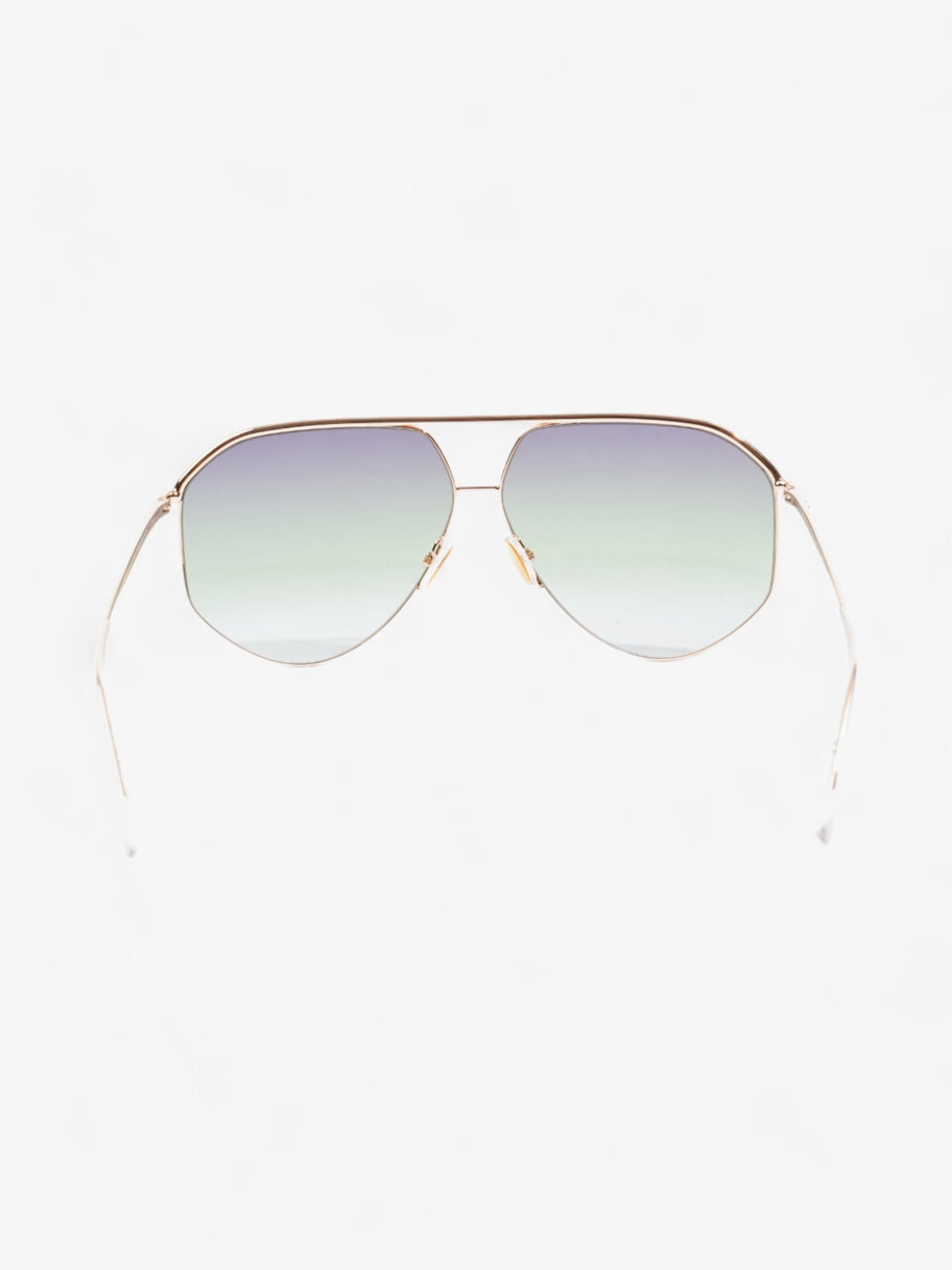 Isabel Marant Etoile Enzo Pilot-Frame Sunglasses Gold / Green Acetate 140mm Image 3