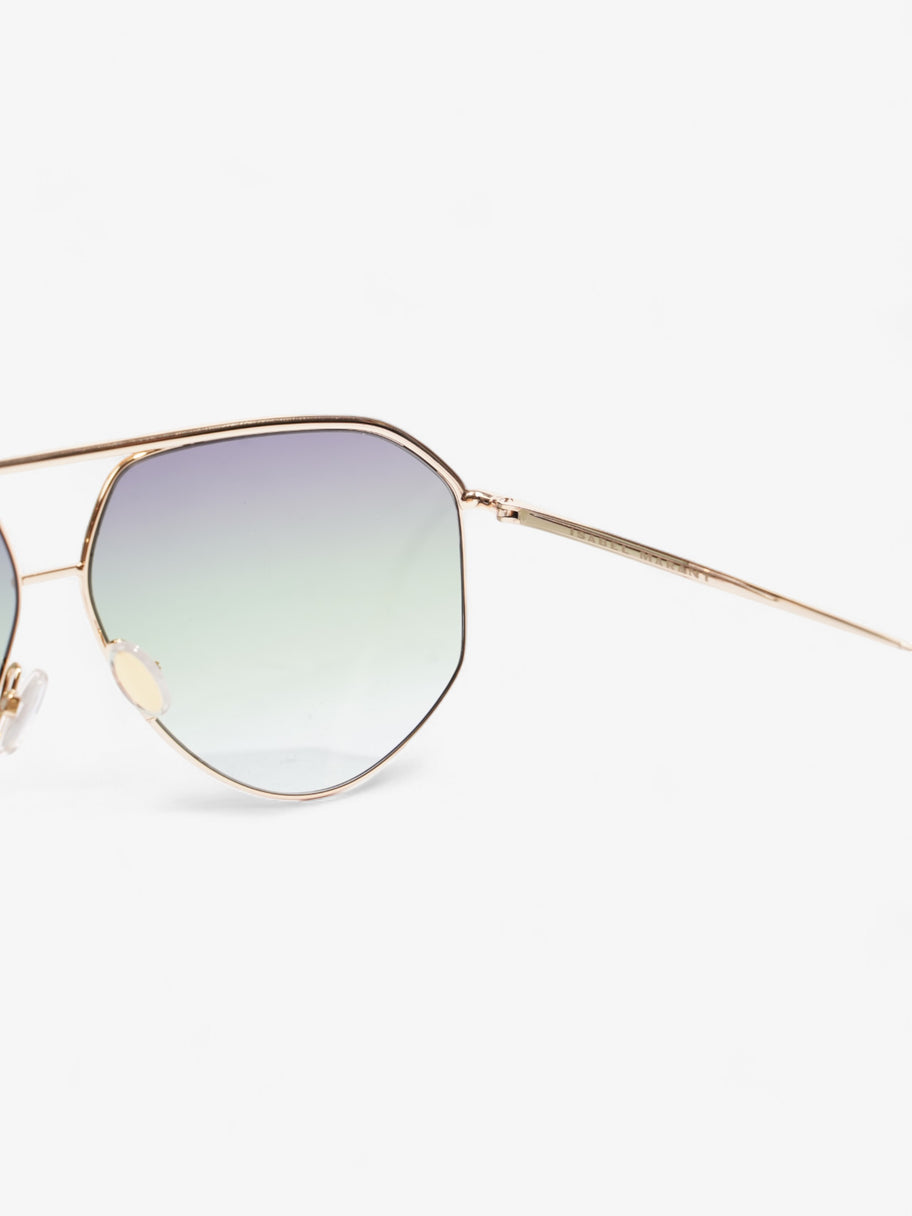 Isabel Marant Etoile Enzo Pilot-Frame Sunglasses Gold / Green Acetate 140mm Image 6