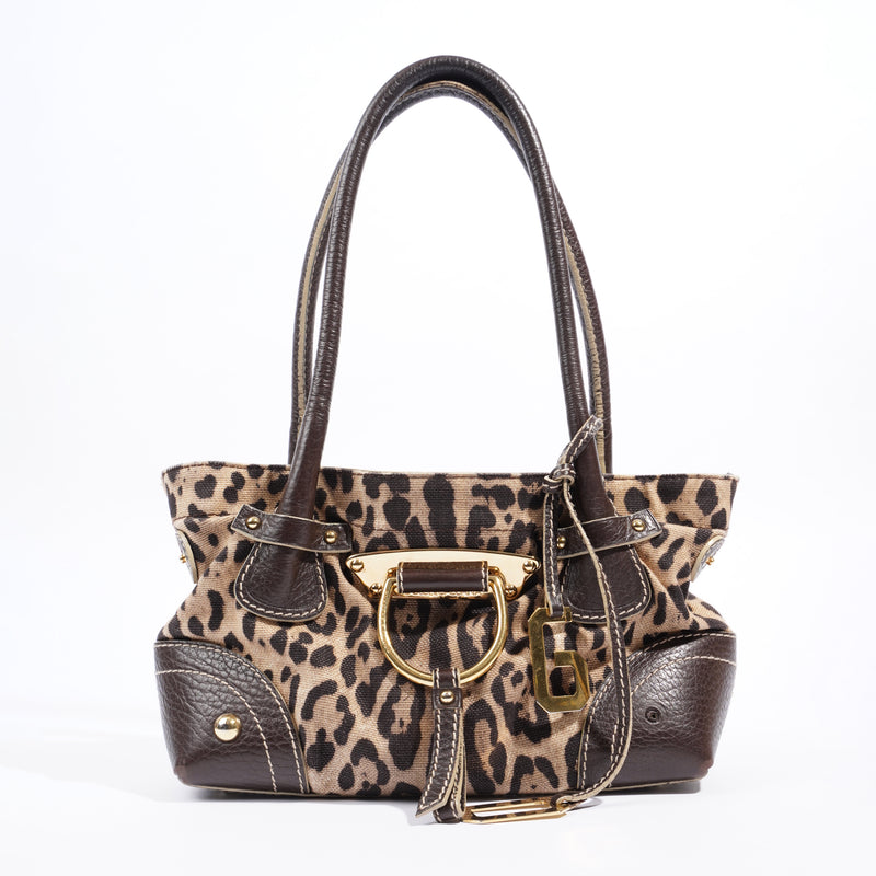  DG Keychain Leopard Print  Brown  Canvas