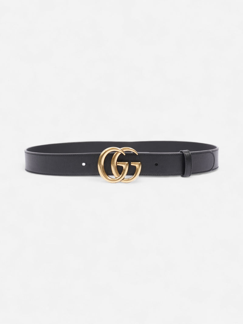  Gucci GG Marmont Thin Belt Black / Gold Leather 80cm / 32