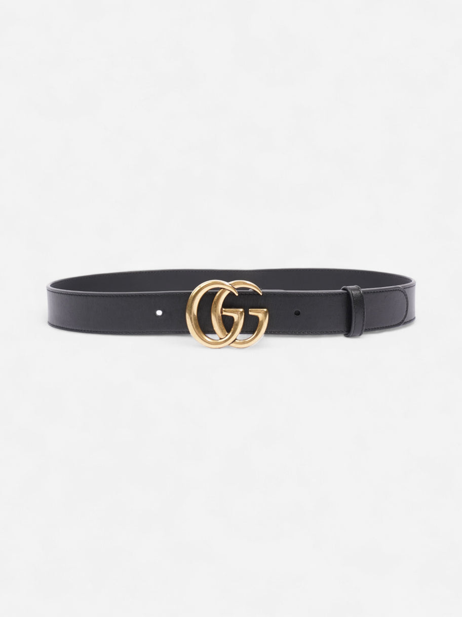 Gucci GG Marmont Thin Belt Black / Gold Leather 80cm / 32