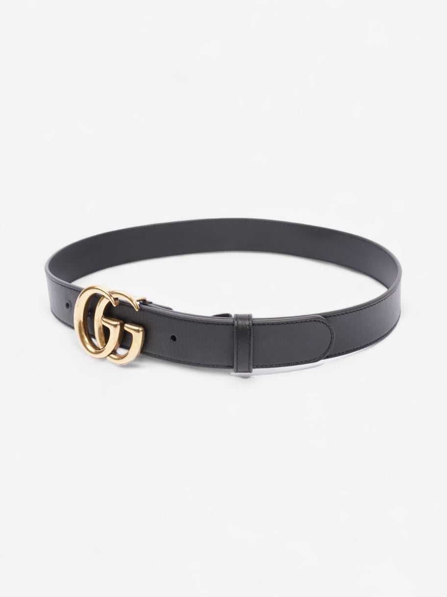 Gucci GG Marmont Thin Belt Black / Gold Leather 80cm / 32