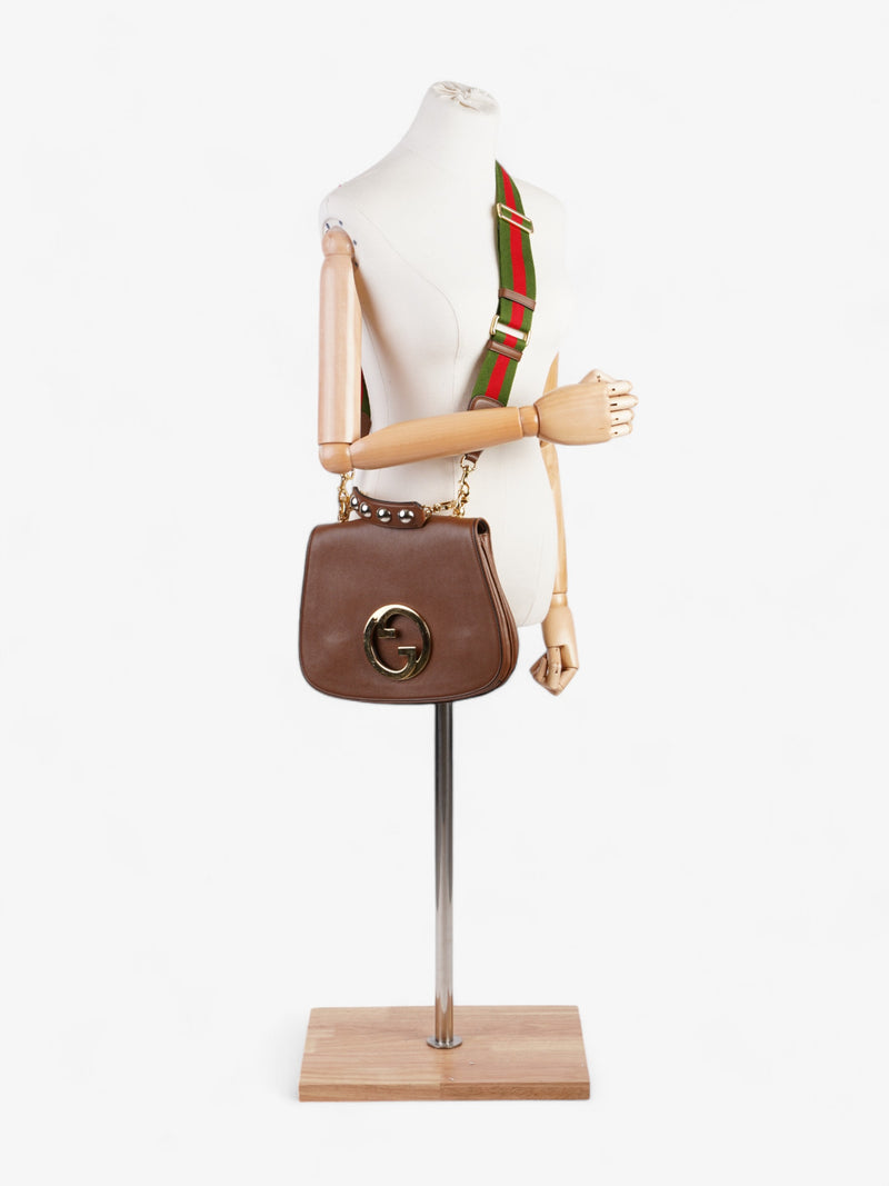  Gucci Blondie Top Handle Bag Brown Leather Medium