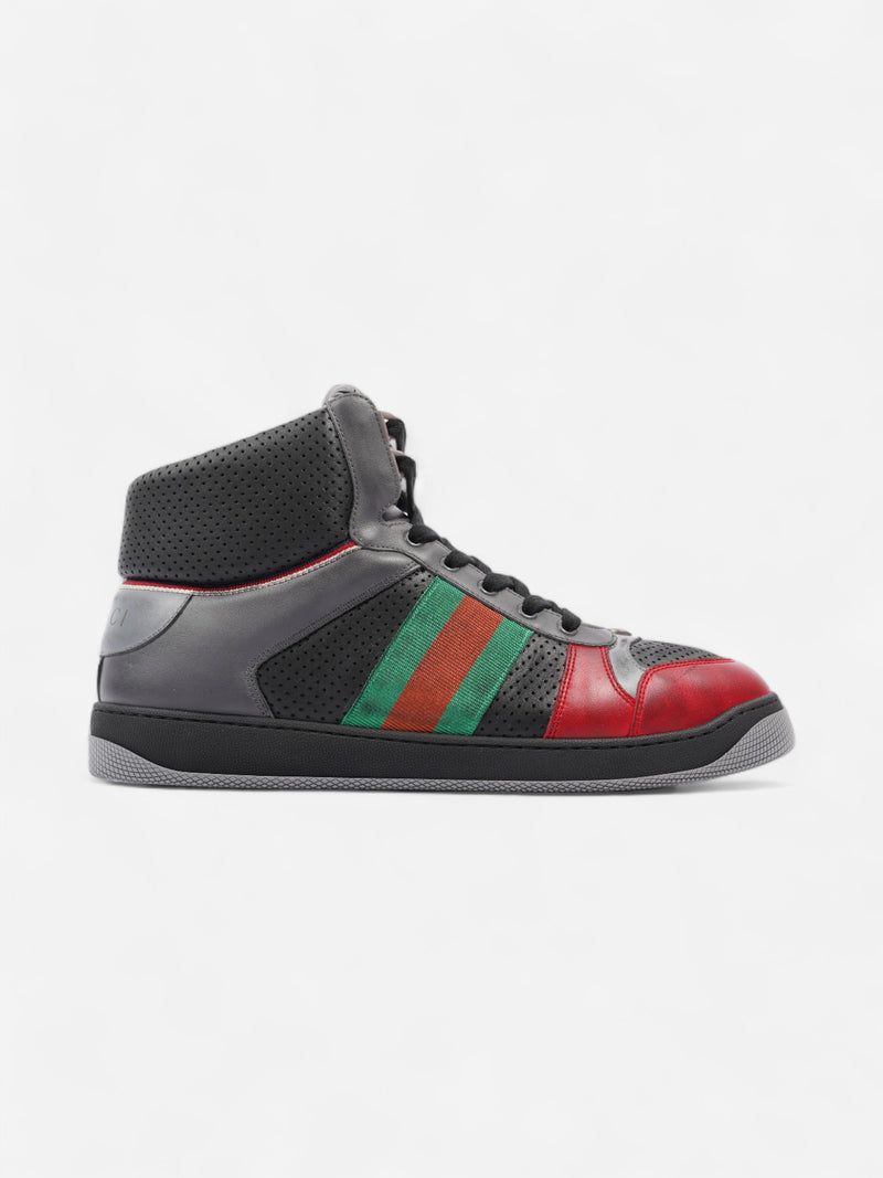  Gucci Screener Sneaker Grey / Red / Green Leather EU 46 UK 12