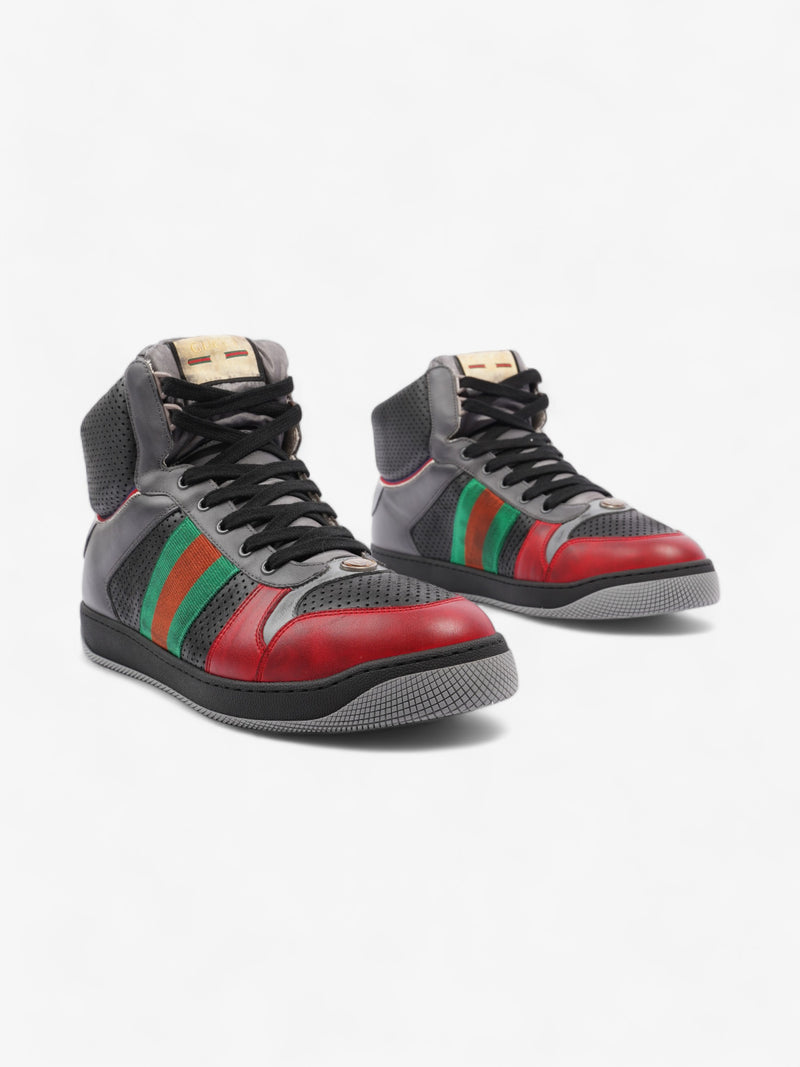  Gucci Screener Sneaker Grey / Red / Green Leather EU 46 UK 12