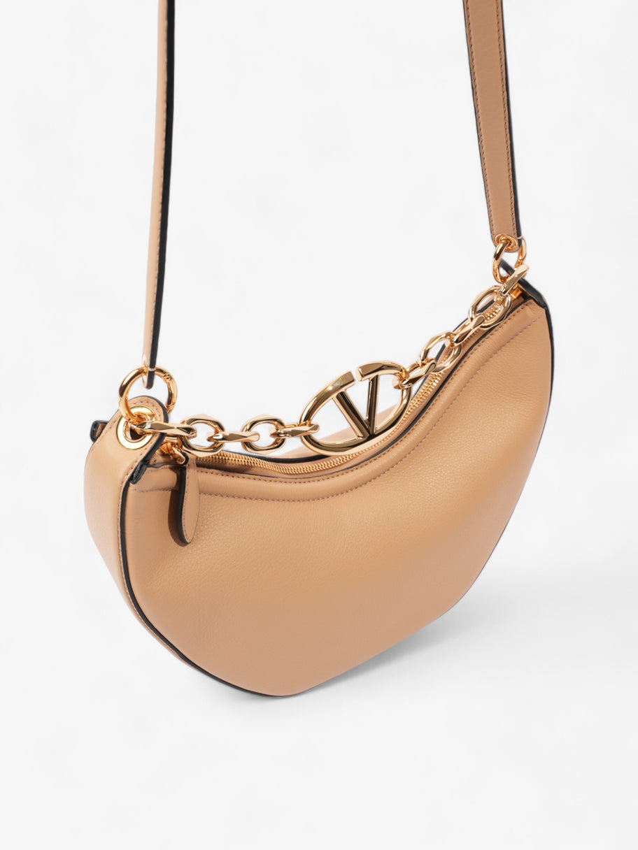 Valentino VLogo Moon Hobo Beige Leather Small Image 7