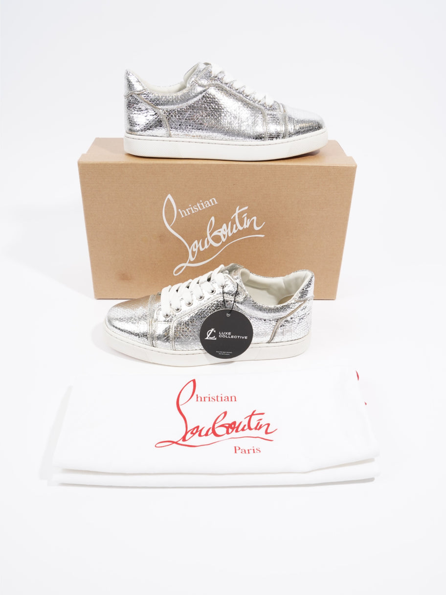 Christian Louboutin Vieira Flat Sneakers Silver Specchio Leather  EU 36.5 UK 3.5 Image 10