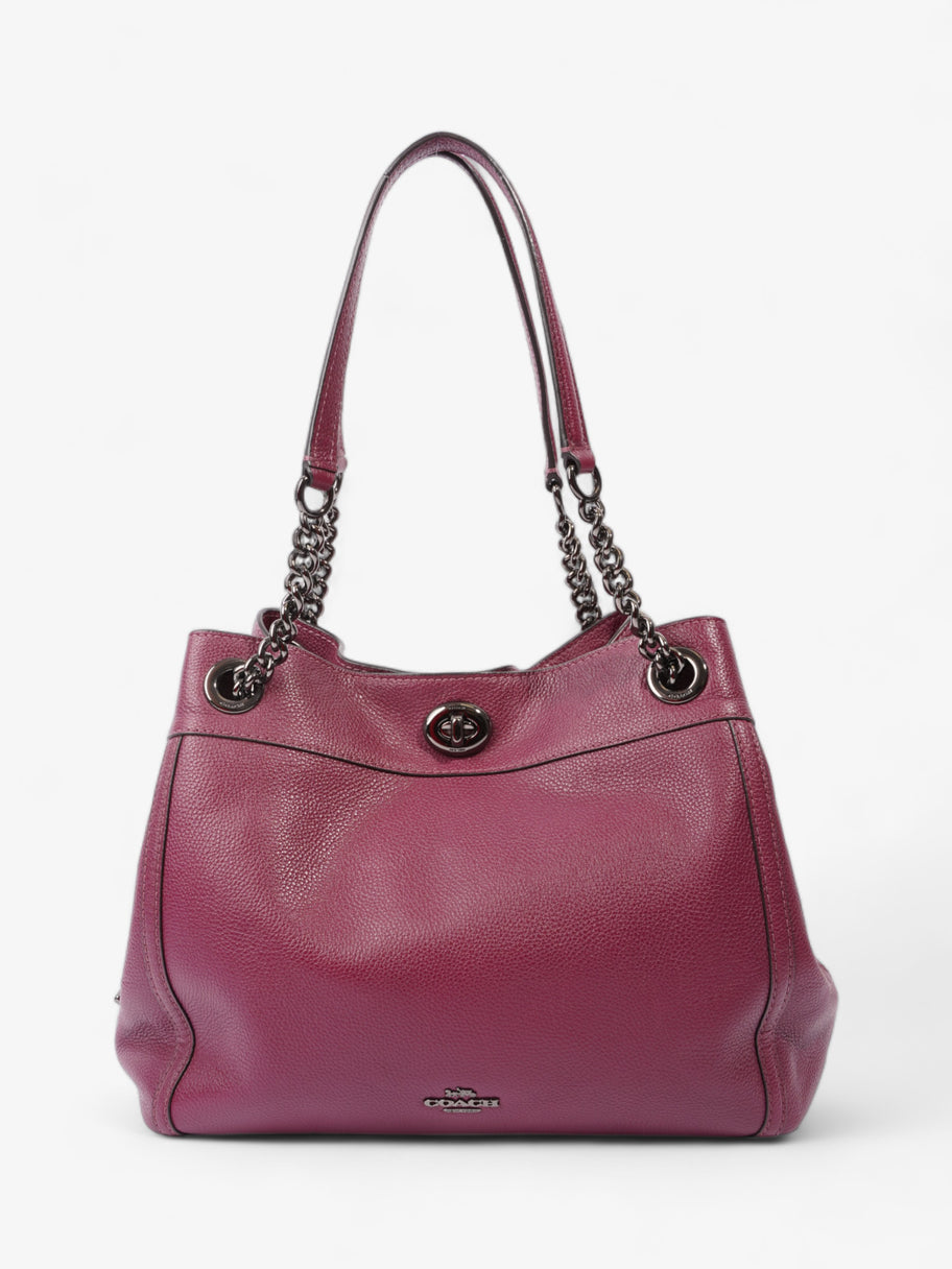 Coach Edie Turnlock Burgundy Leather Image 1