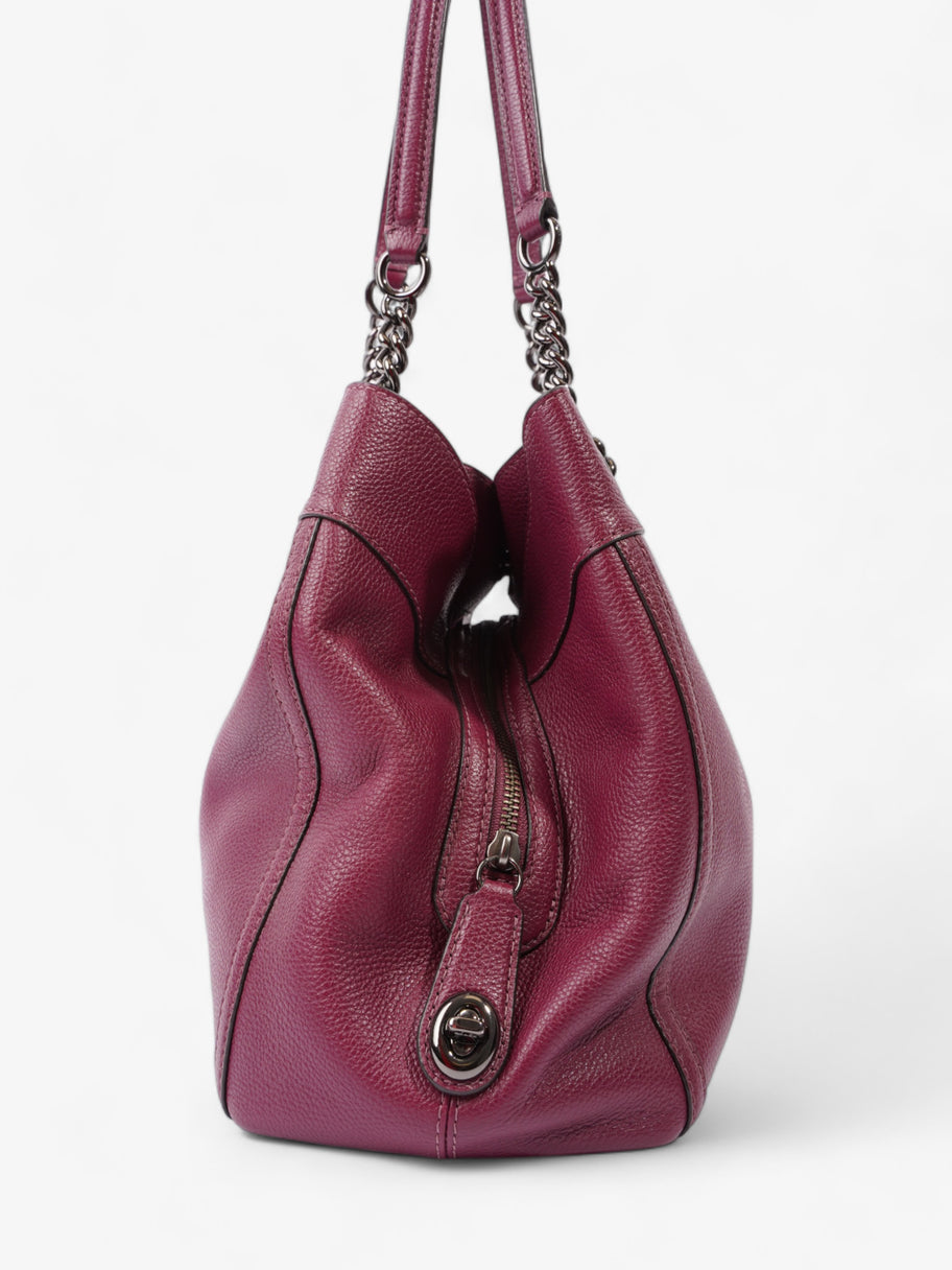 Coach Edie Turnlock Burgundy Leather Image 5