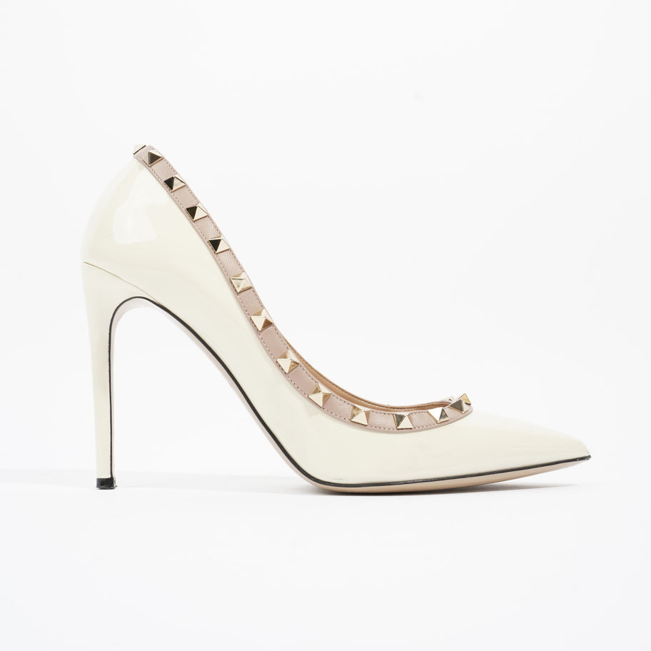 Rockstud Heels 100 White / Nude Patent Leather EU 40 UK 7 Image 1