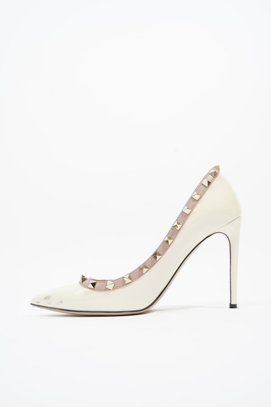 Rockstud Heels 100 White / Nude Patent Leather EU 40 UK 7 Image 3