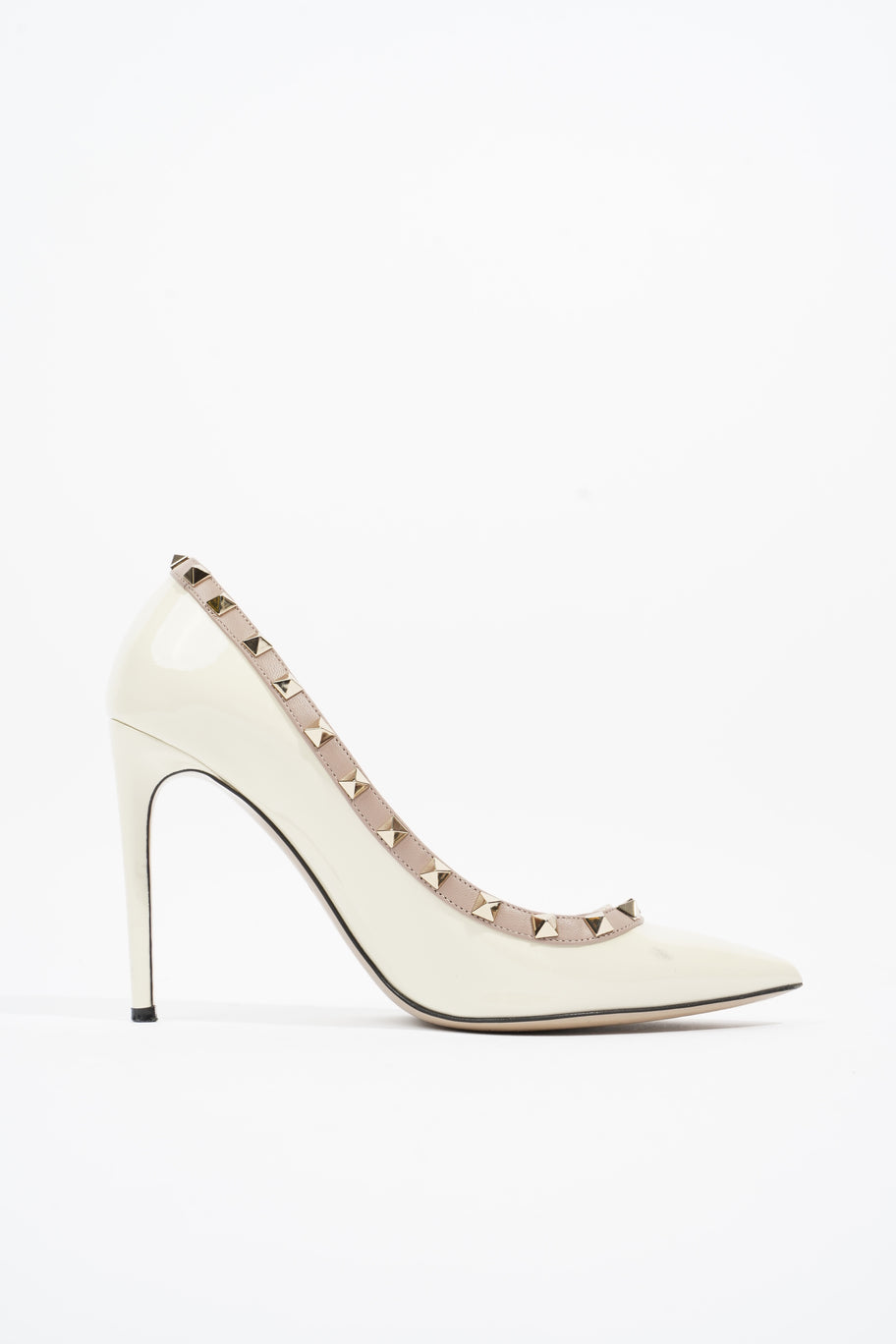 Rockstud Heels 100 White / Nude Patent Leather EU 40 UK 7 Image 4