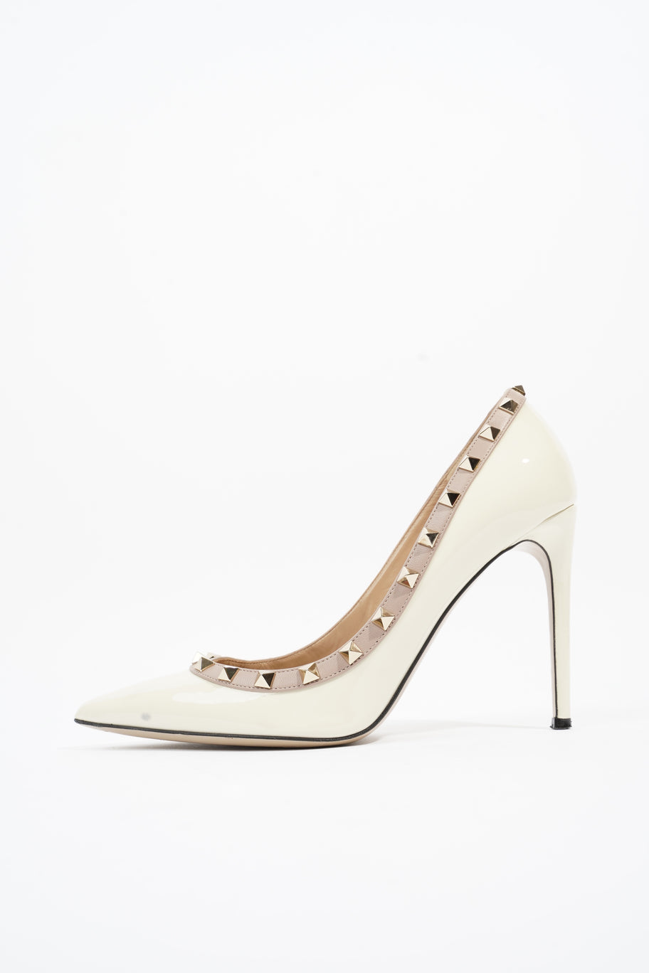 Rockstud Heels 100 White / Nude Patent Leather EU 40 UK 7 Image 5