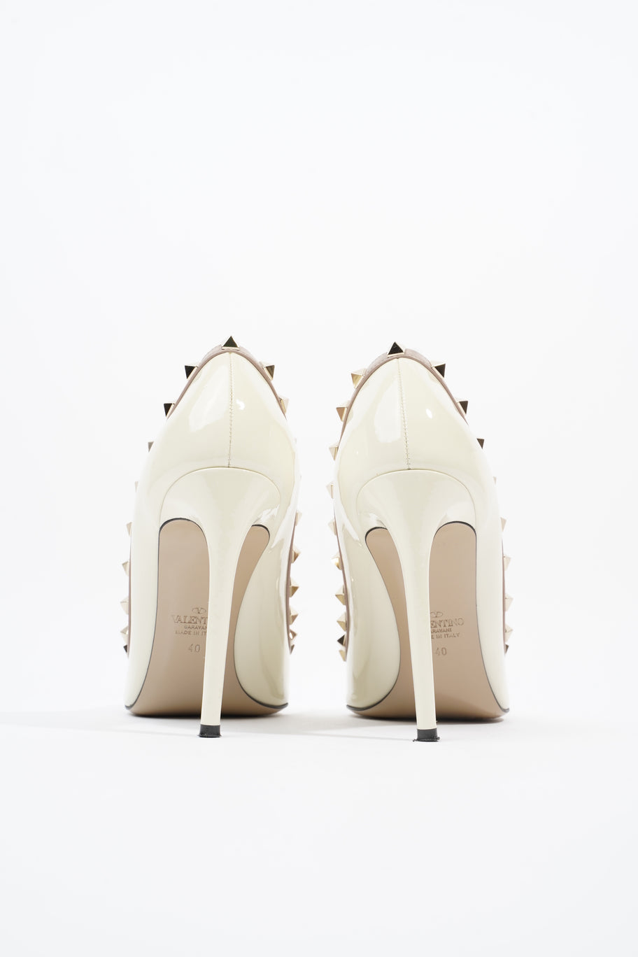 Rockstud Heels 100 White / Nude Patent Leather EU 40 UK 7 Image 6