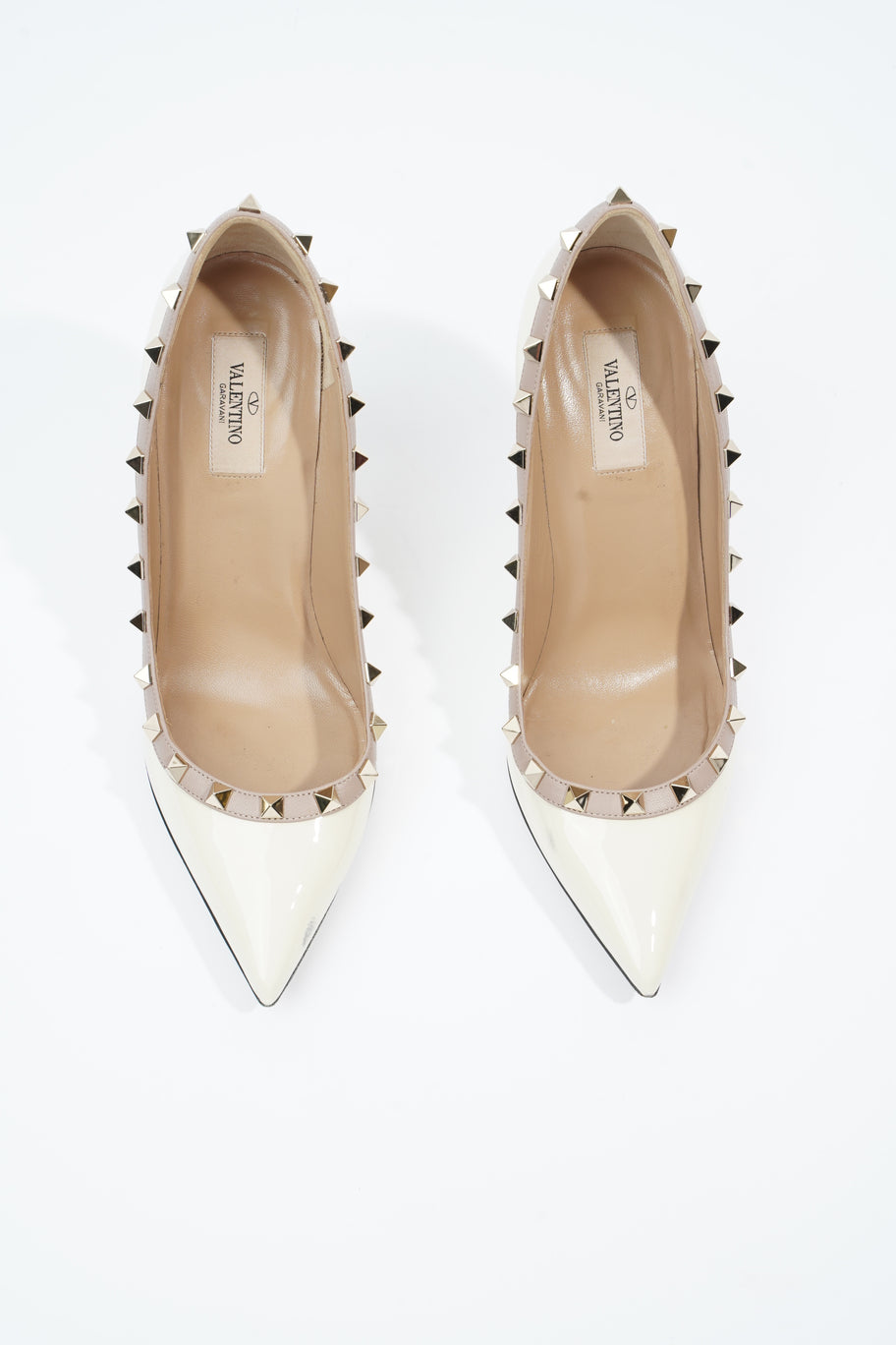 Rockstud Heels 100 White / Nude Patent Leather EU 40 UK 7 Image 8