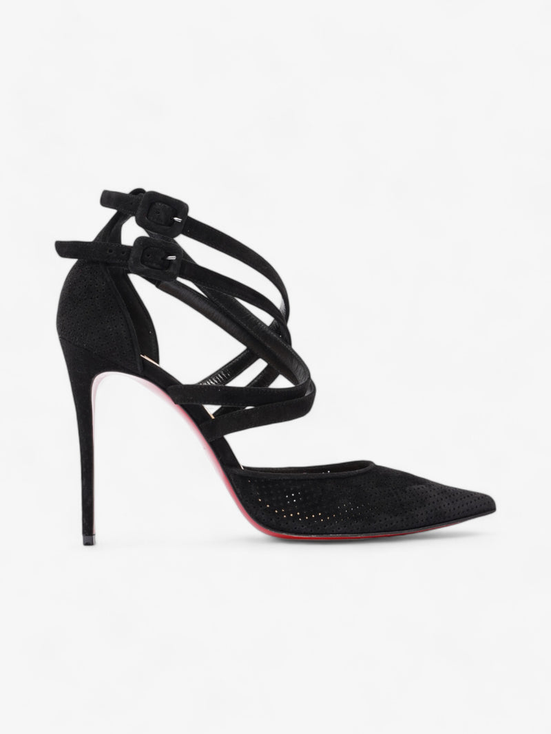  Christian Louboutin Victorilla 100mm Black Suede EU 38 UK 5