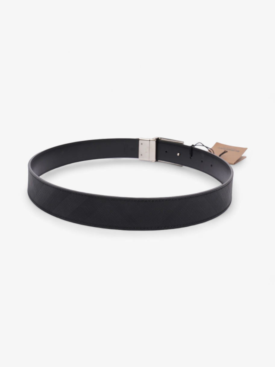 Burberry Reversible Plaque Belt Black Coated Canvas 85cm 34