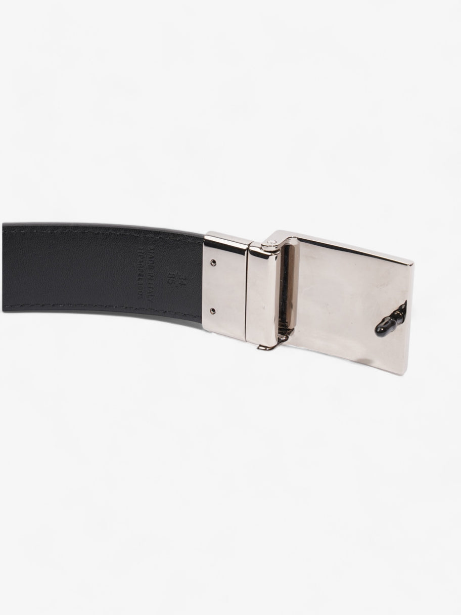 Burberry Reversible Plaque Belt Black Coated Canvas 85cm 34